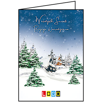 Kartki świąteczne BN1-021 dla firm z Twoim LOGO - Karnet składany BN1