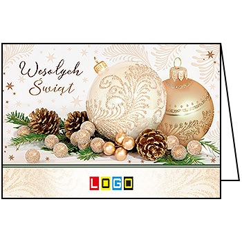 Kartki świąteczne BN1-142 dla firm z Twoim LOGO - Karnet składany BN1