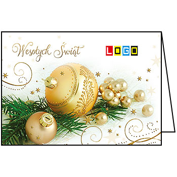 Kartki świąteczne BN1-330 dla firm z Twoim LOGO - Karnet składany BN1