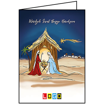 Kartki świąteczne BN1-380 dla firm z Twoim LOGO - Karnet składany BN1