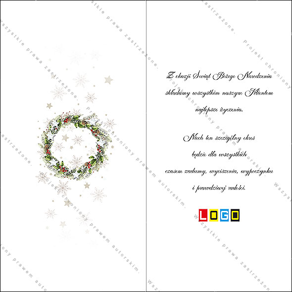 Kartki świąteczne nieskładane - BN3-003 rewers