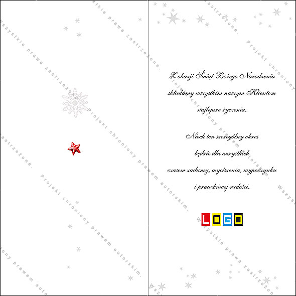 Kartki świąteczne nieskładane - BN3-012 rewers