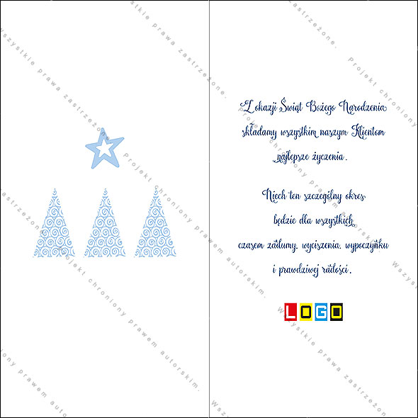 Kartki świąteczne nieskładane - BN3-061 rewers
