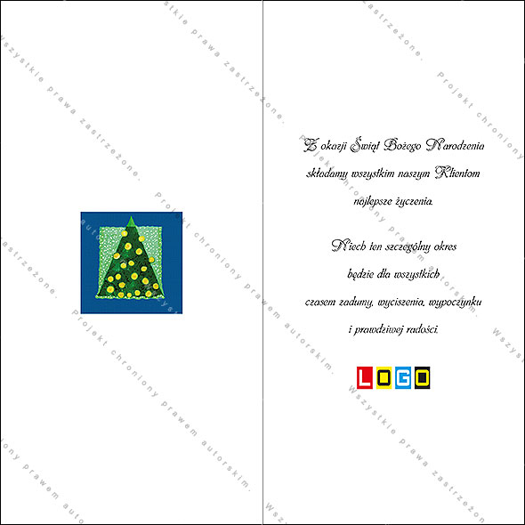 Kartki świąteczne nieskładane - BN3-090 rewers