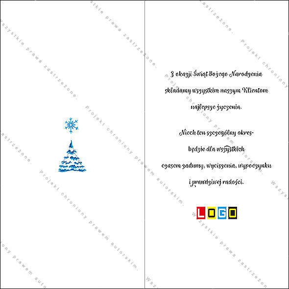 Kartki świąteczne nieskładane - BN3-197 rewers