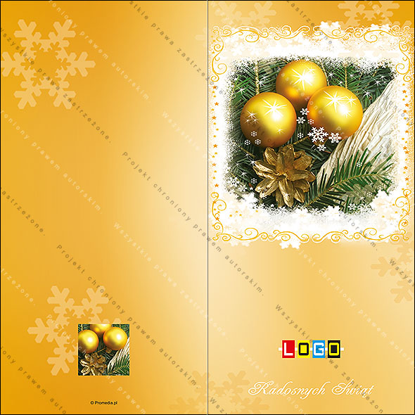 Kartki świąteczne nieskładane - BN3-297 awers