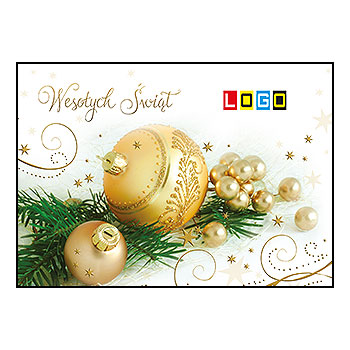 Kartki świąteczne BZ1-330 dla firm z Twoim LOGO - Karnet składany BZ1