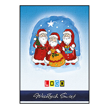 Kartki świąteczne BZ1-340 dla firm z Twoim LOGO - Karnet składany BZ1