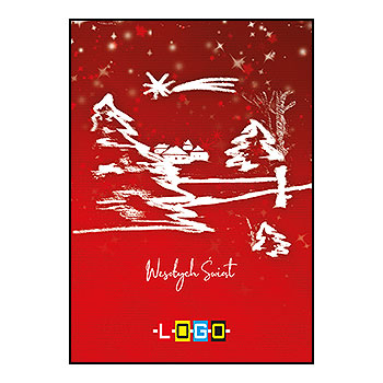 Kartki świąteczne BZ1-383 dla firm z Twoim LOGO - Karnet składany BZ1